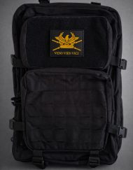 Warrior Gear schwarzer taktischer Bodybuilding-Rucksack mit individuellem Lift or Die Veni Vidi Vici PVC-Aufnäher.