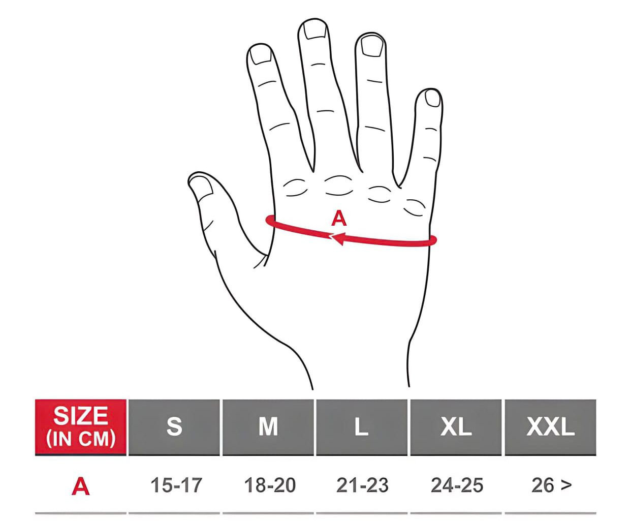 Warrior Gear Lift Or Die Glove Size Guide