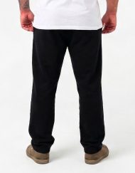 Vue arriĂšre d'un jogging noir en coton premium pour le bodybuilding et les sports de force.