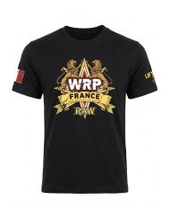 T-shirt de powerlifting et force athletique WRPF France RAW noir vu de face - Warrior Gear