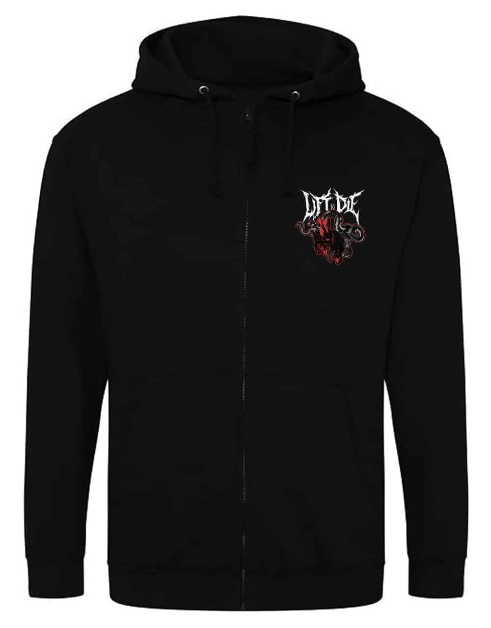 bluza z kapturem na zamek do kulturystyki z nadrukiem lift or die snake metal