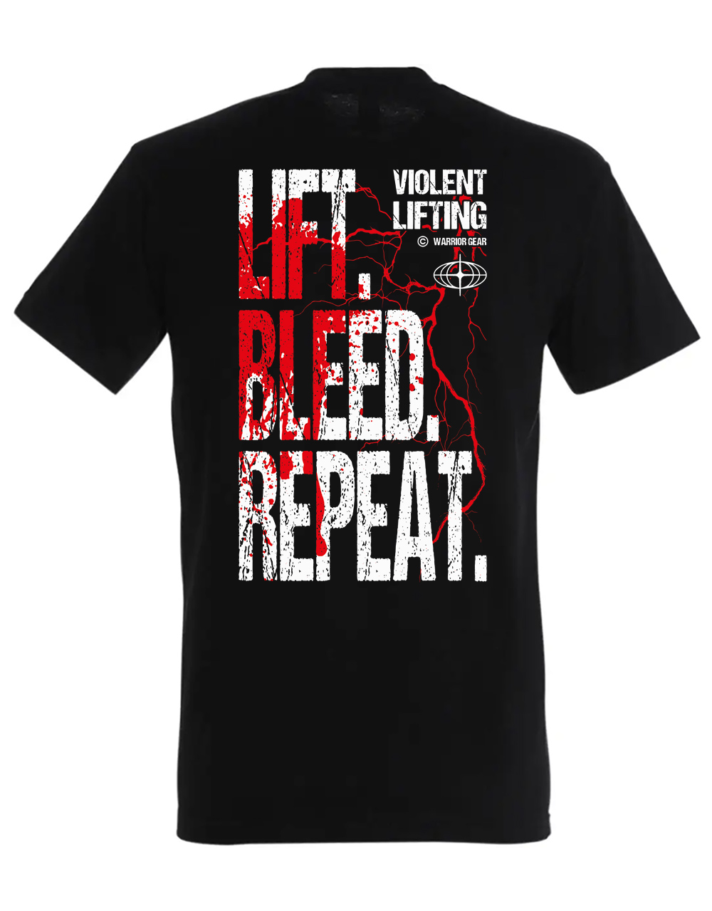 Koszulka z nadrukiem "lift bleed repeat" - koszulka fitness - kulturystyka - bodybuilding - strongman