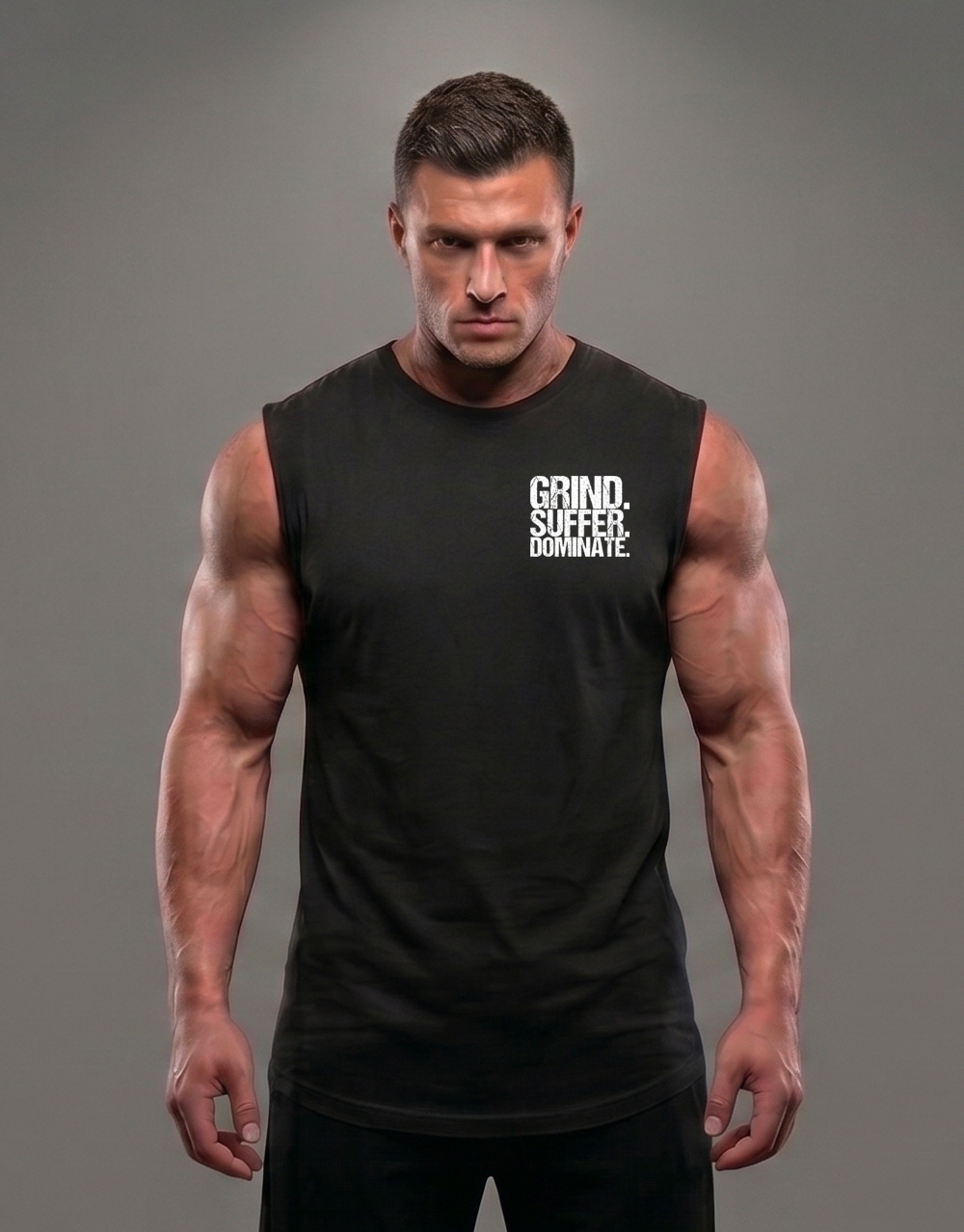 Ärmelloses T-Shirt bodybuilding grind suffer dominate - Bodybuilding-T-Shirt