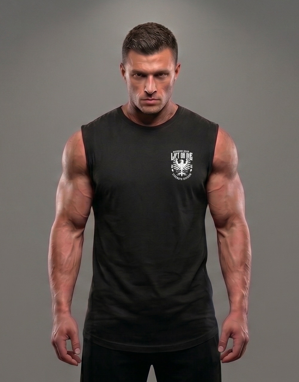 sleeveless bodybuilding t-shirt powerlifting strongman strength division - warrior gear
