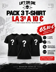 Confezione da 3 magliette warrior gear - bodybuilding - strongman - powerlifting