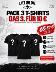 3er-Pack warrior gear T-Shirts - bodybuilding - strongman - powerlifting