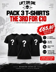 pack 3 warrior gear t-shirts - bodybuilding - strongman - powerlifting