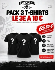 pack 3 t-shirts warrior gear - bodybuilding - strongman - powerlifting