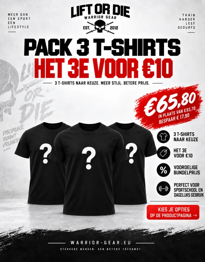 pack 3 t-shirts warrior gear - bodybuilding - strongman - powerlifting