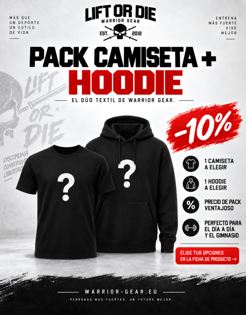 Pack de sudadera con capucha y camiseta warrior gear