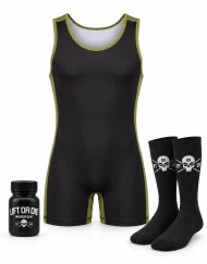 Pack Meet Day Powerlifting Warrior Gear avec singlet camo, chaussettes Deadlift et ammoniac