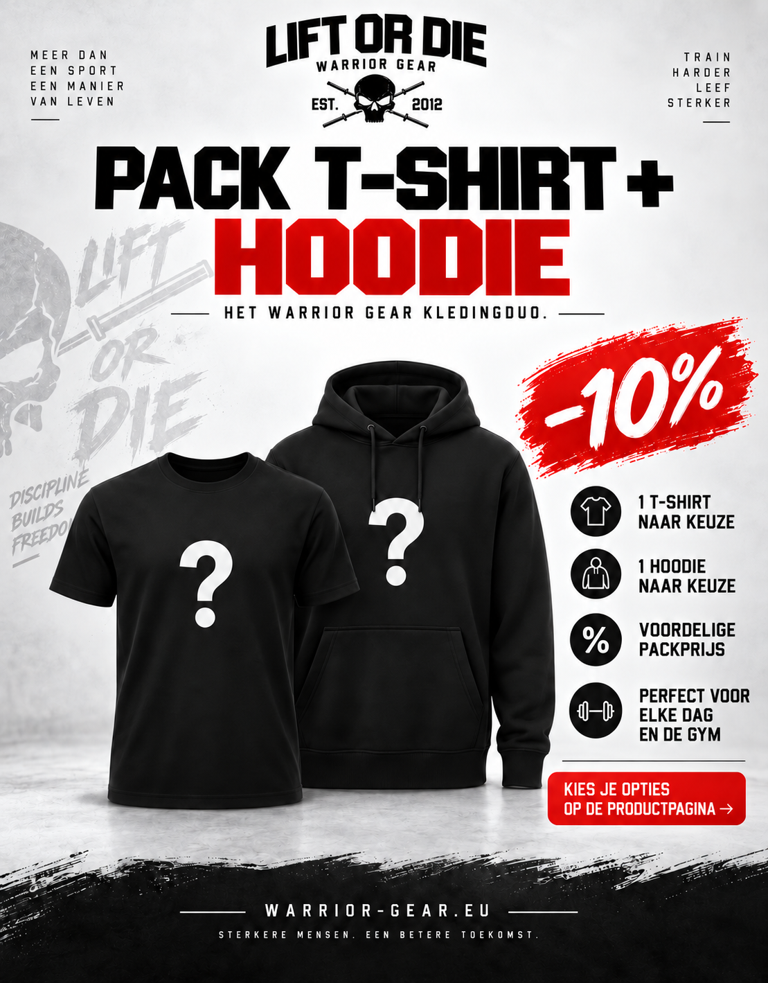 pack t-shirt hoodie warrior gear