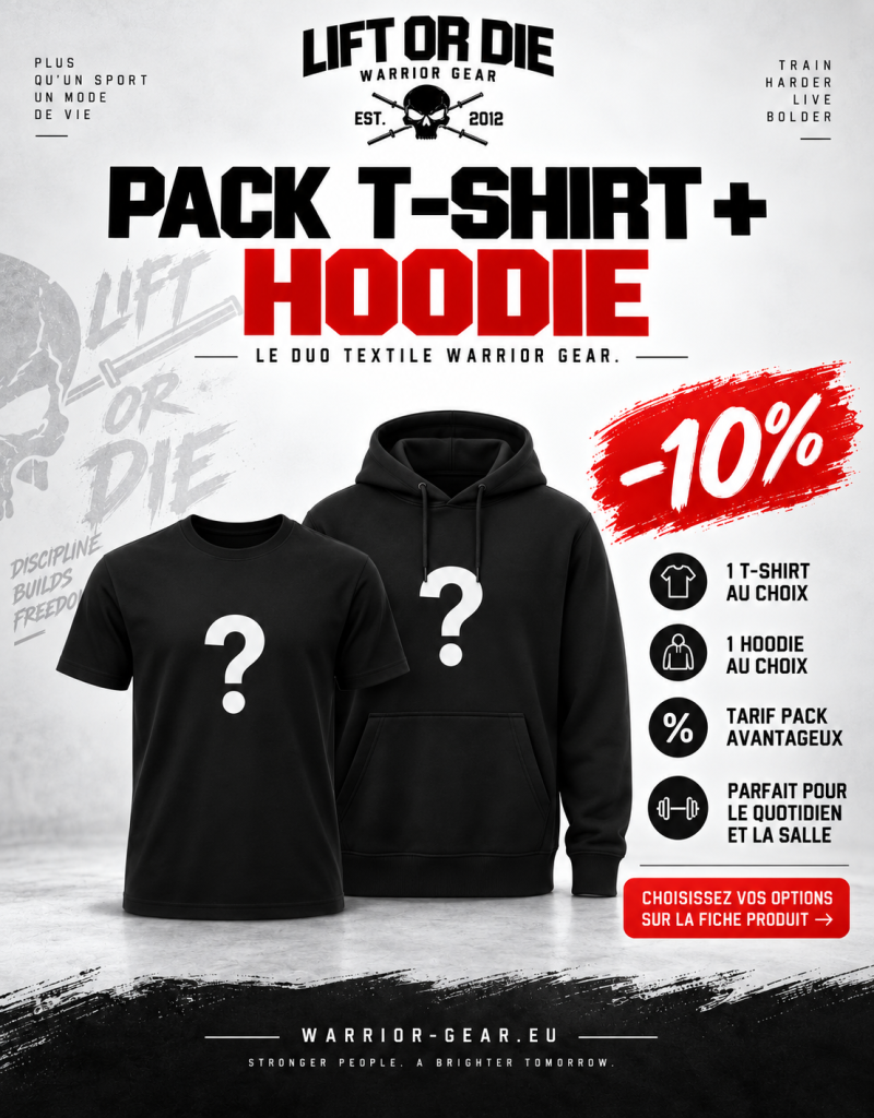 Pack de sudadera con capucha y camiseta warrior gear