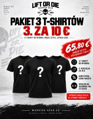 Zestaw 3 koszulek warrior gear – bodybuilding – strongman – powerlifting
